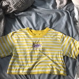 ✨Yellow Rugrats Nickelodeon Striped crop top